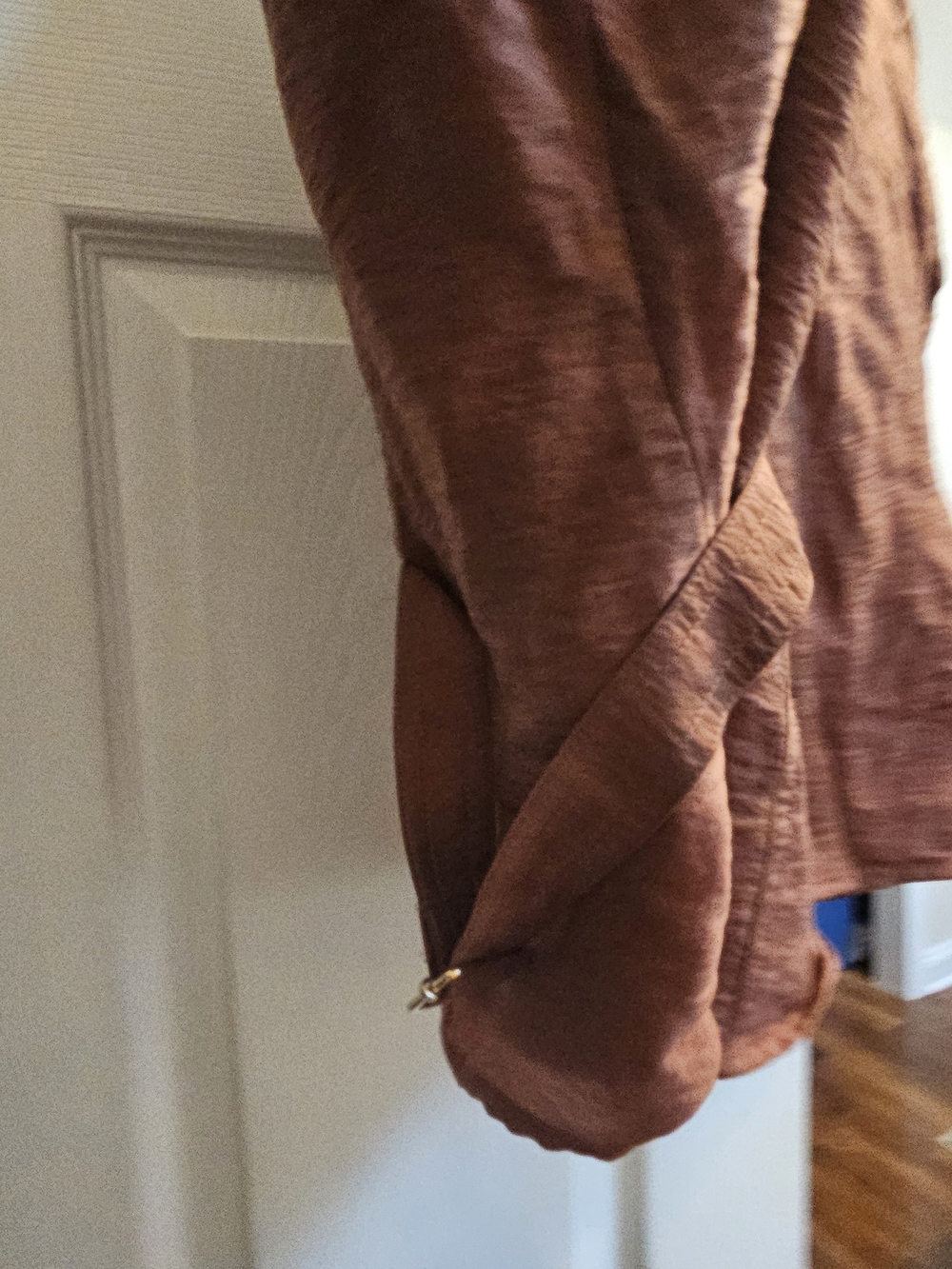 LOFT Rust-Colored Button-Front Collared Women's Top - Picture 2 of 7